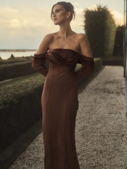 See-though Mesh Strapless Dresses
