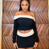 Long Sleeve Strapless Dress Set - Image 3