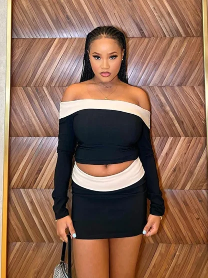 Long Sleeve Strapless Dress Set - Image 3