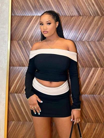 Long Sleeve Strapless Dress Set - Image 4