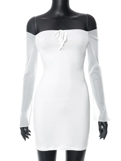 Mesh Sleeve Strapless Dresses - Image 5