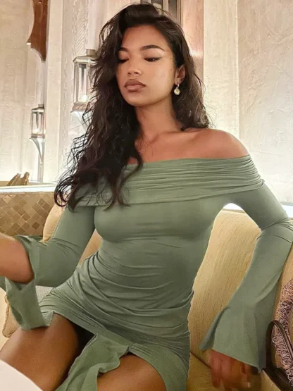 Sexy Ruched Strapless Mini Dresses - Image 2
