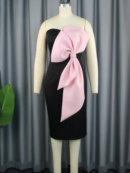 Exaggerated Bow Strapless Dress - Image 2