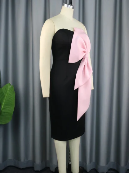 Exaggerated Bow Strapless Dress - Image 3