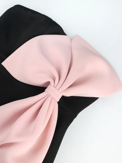 Exaggerated Bow Strapless Dress - Image 5