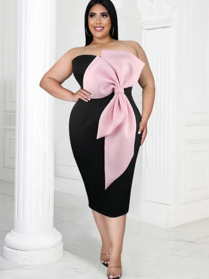 Exaggerated Bow Strapless Dress