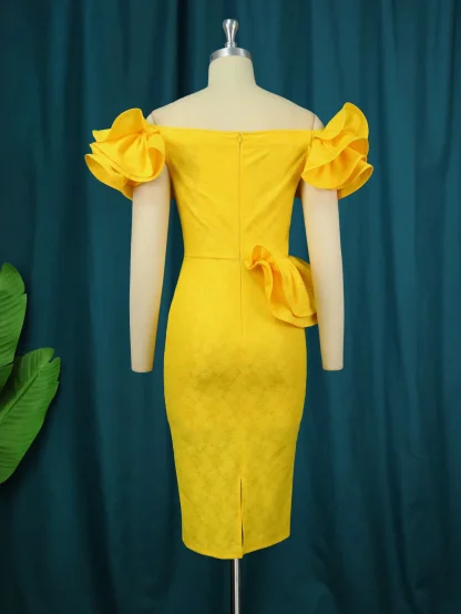 Plus Size Yellow Strapless Dress - Image 4
