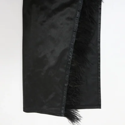 Feather-like Split Strapless Dresses - Image 6