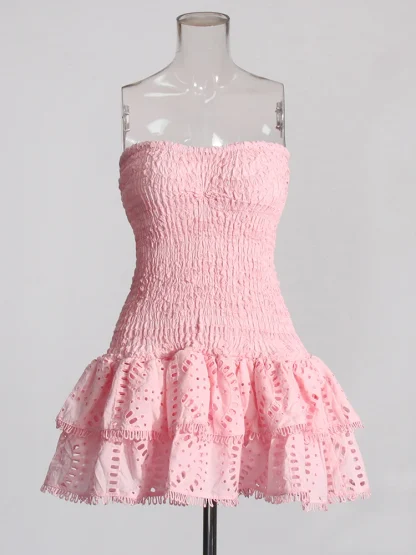 Mini Tiered Strapless Dresses - Image 7