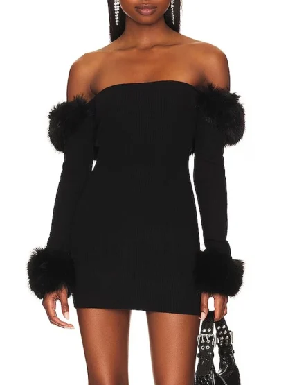 Chic Long Sleeve Strapless Dress