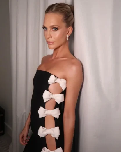 Hollow Out Bow Strapless Dress - Image 4