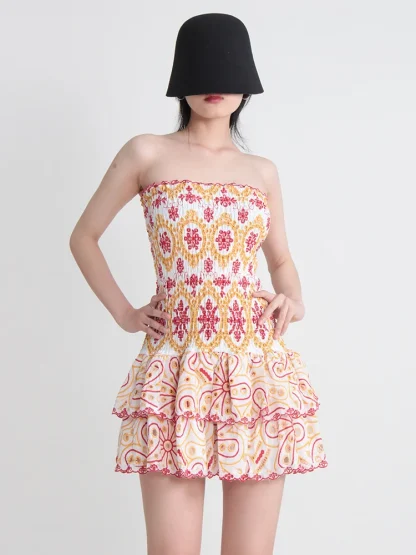 Tiered Ruffles Strapless Dresses - Image 5