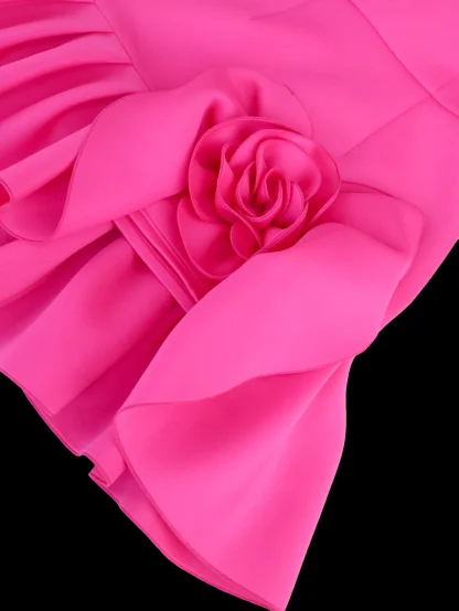 Ruffles Knee-Length Strapless Dress - Image 5