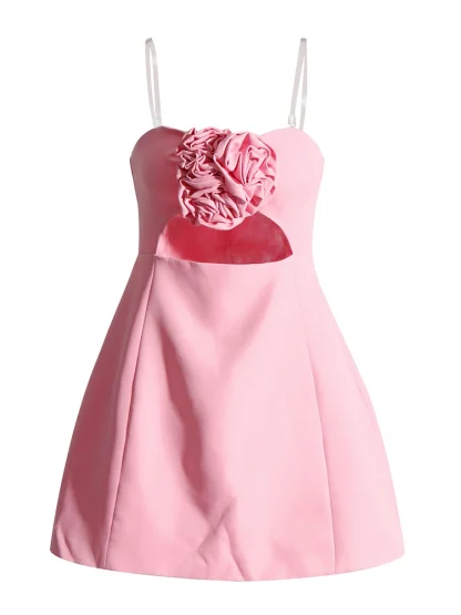 3D Flower Cutout Strapless Dresses - Image 3