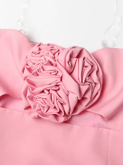 3D Flower Cutout Strapless Dresses - Image 5