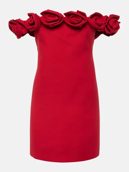 Off-shoulder Roses Strapless Dress - Image 3
