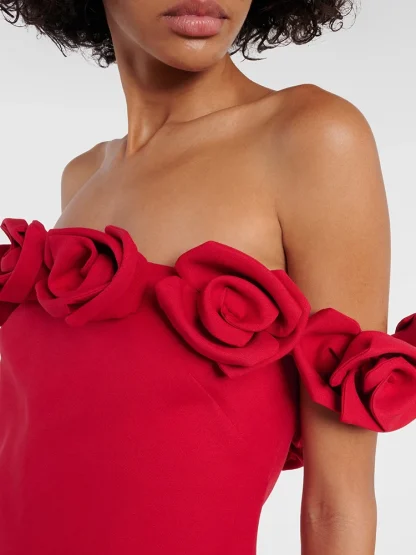 Off-shoulder Roses Strapless Dress - Image 2