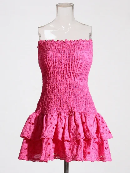 Slimming Smocked Strapless Dress - Image 5