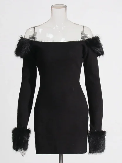 Chic Long Sleeve Strapless Dress - Image 4