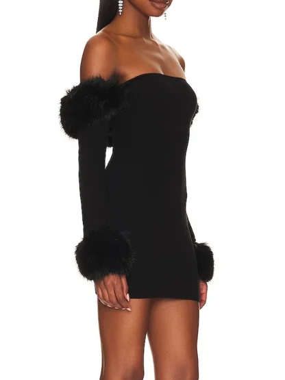 Chic Long Sleeve Strapless Dress - Image 2