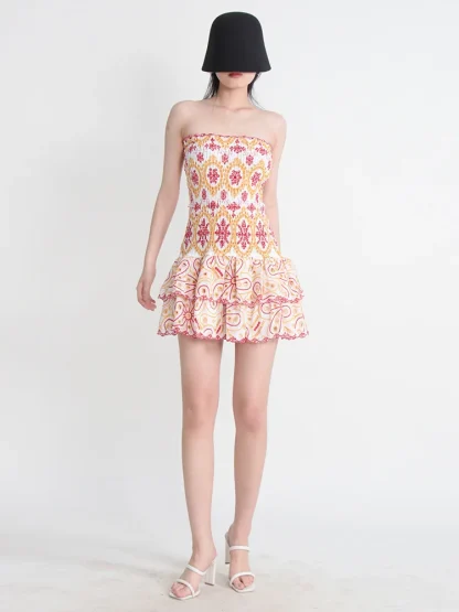Tiered Ruffles Strapless Dresses - Image 3