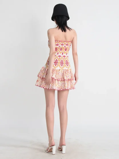 Tiered Ruffles Strapless Dresses - Image 4