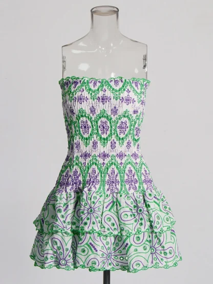 Tiered Ruffles Strapless Dresses - Image 7