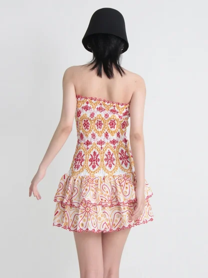 Tiered Ruffles Strapless Dresses - Image 2