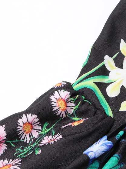 Elegant Floral Strapless Dress - Image 6