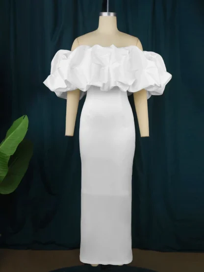 Exaggerated Ruffle Strapless Dress - Image 2