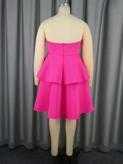 Plus Size Tiered Strapless Dress - Image 2