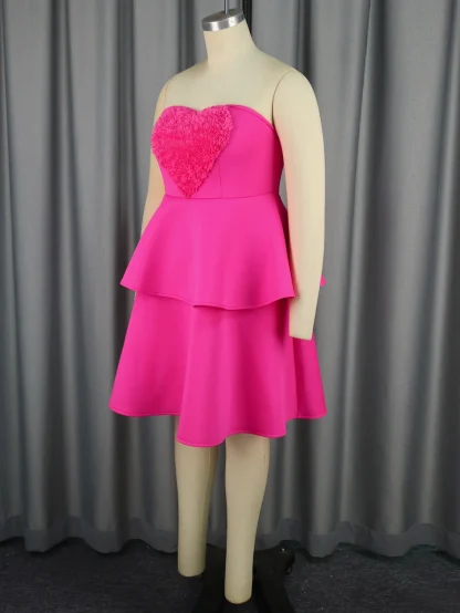 Plus Size Tiered Strapless Dress - Image 3