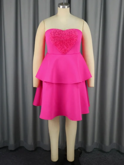 Plus Size Tiered Strapless Dress - Image 4