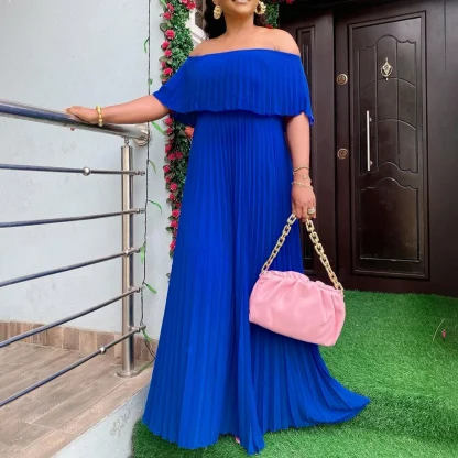 Accordion Pleat Strapless Dresses
